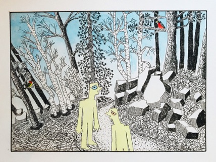 A Walk in the Woods
etching
7.5" x 10.5" unframed
$250 A Walk in the Woods
etching
7.5" x 10.5" unframed
$250